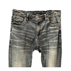 BKE Buckle Mens Jeans Tyler Straight Sz 34x34 Distressed Whisker Western Cowboy